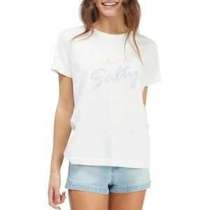 Roxy Women's Salty Script Oversized Relaxed Loose Fit Tee T-Shirt